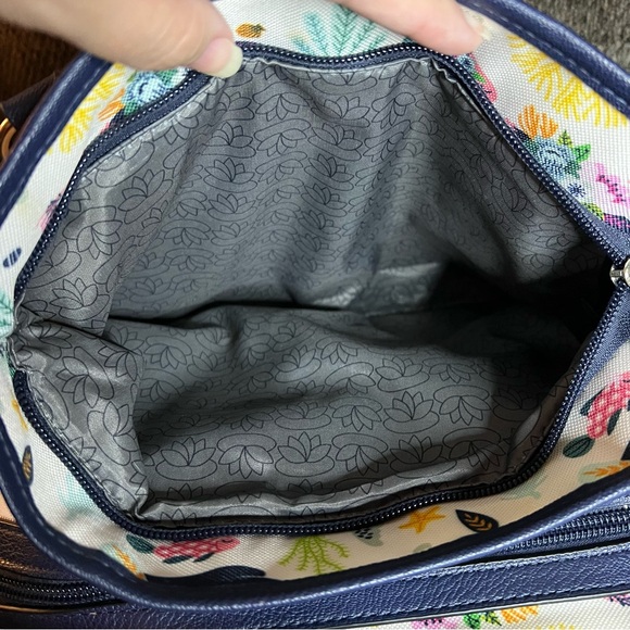 Lily Bloom Maggie Satchel Handbag Ocean Turtles and Whales - Picture 10 of 11